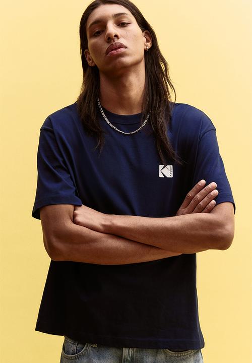 H&M - Loose fit printed t-shirt - blue kodak