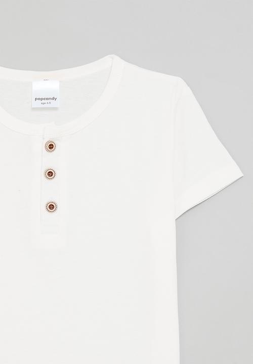 Pop Candy - Henley tee - white