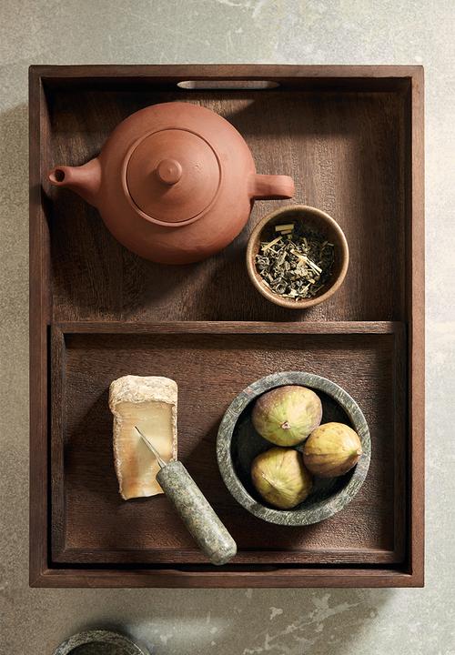 H&M - Mango wood tray - brown