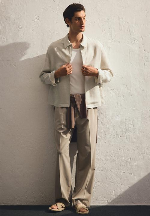 H&M - Regular fit linen-blend jacket - light beige