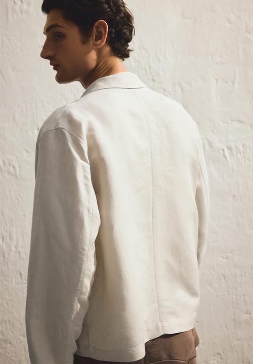 H&M - Regular fit linen-blend jacket - light beige