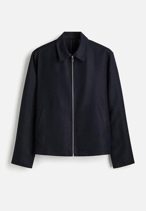 H&M - Regular fit linen-blend jacket - navy blue 