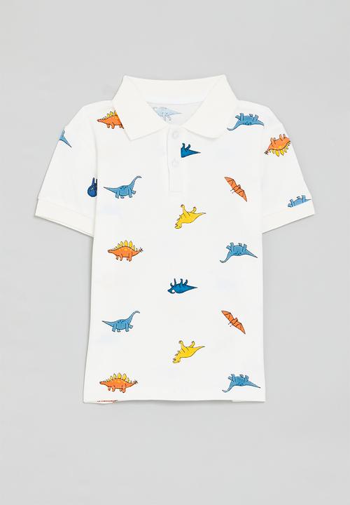 Pop Candy - Dino aop golfer - white