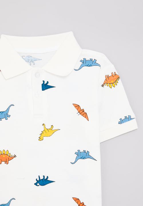 Pop Candy - Dino aop golfer - white
