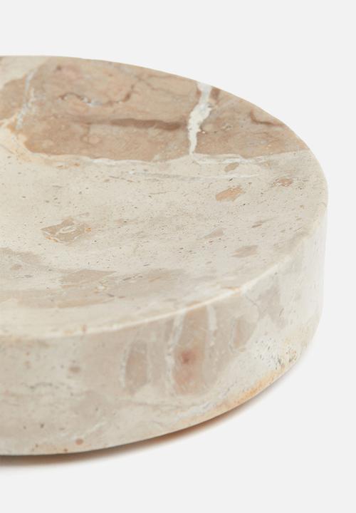 H&M - Marble soap dish - light beige/marbled