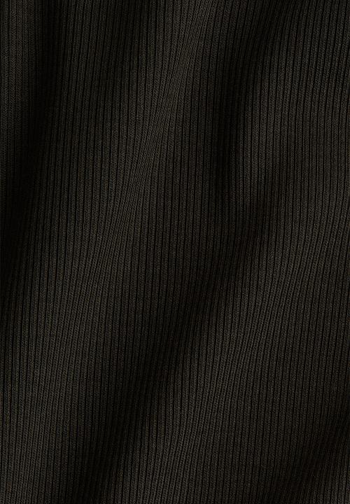 H&M - Ribbed T-shirt - dark khaki green