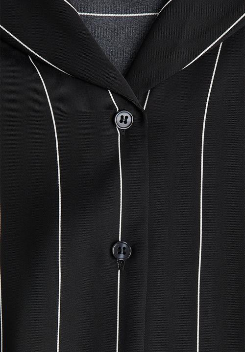 H&M - Twill resort shirt - black pinstriped