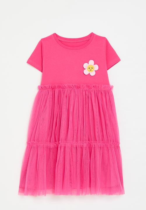 Pop Candy - Tee dress with tulle gypsy skirt - cerise pink