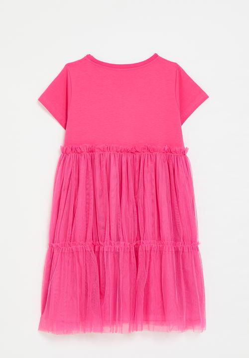 Pop Candy - Tee dress with tulle gypsy skirt - cerise pink