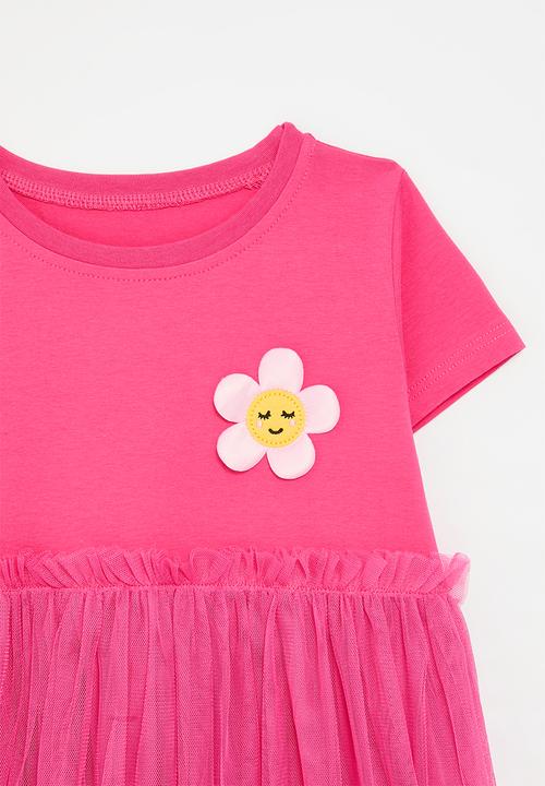 Pop Candy - Tee dress with tulle gypsy skirt - cerise pink