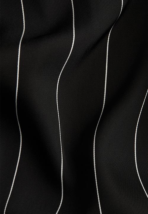 H&M - Loose-fit twill trousers - black pinstriped