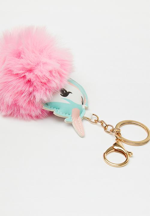 Pop Candy - Fuzzy unicorn keychain - multi