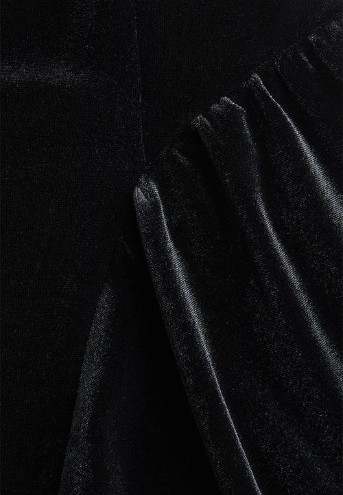 H&M - Sleeveless velour dress - black