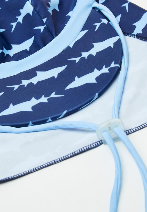 Pop Candy - Swimming cap - navy/light blue/sharks
