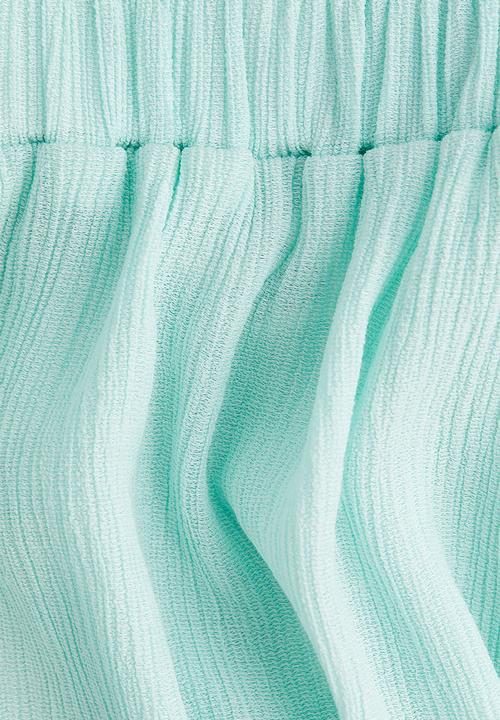 H&M - Crinkled chiffon top - turquoise