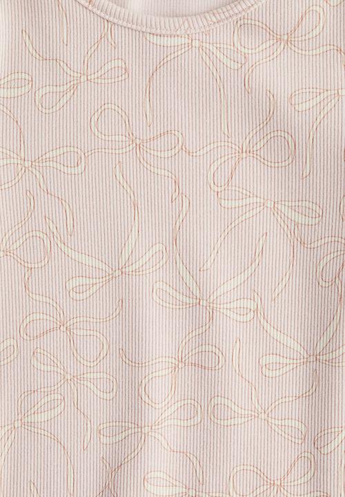 H&M - Ribbed cotton top -  light pink/bows