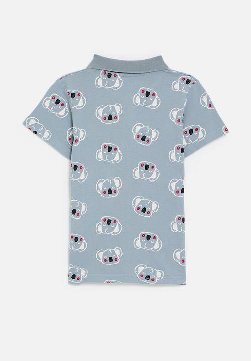 Pop Candy - Koala all-over-print golfer - blue