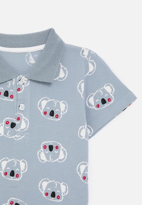 Pop Candy - Koala all-over-print golfer - blue