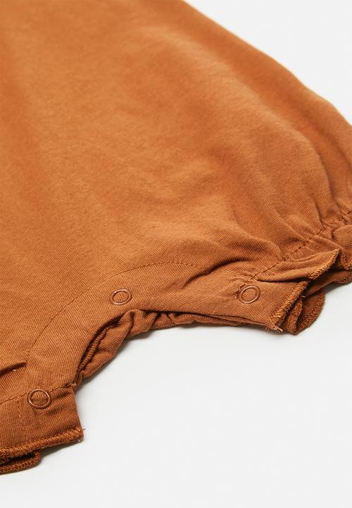 Pop Candy - Rainbow graphic and slogan romper - burnt sienna/love
