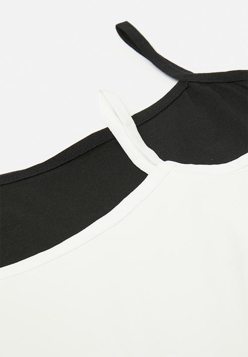 Pop Candy - 2 pack camisole tops - black/white