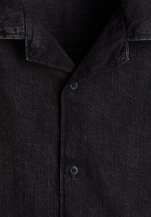H&M - Regular fit denim resort shirt - black