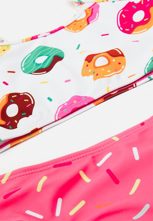 Pop Candy - 2 Piece bikini set - white/pink/donuts