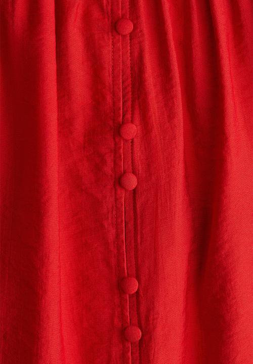 H&M - Crinkled tunic dress -  bright red 