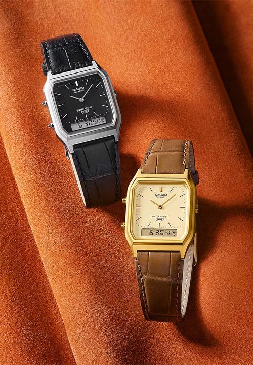 Casio - Casio Anadigi - Gold Brown Leather