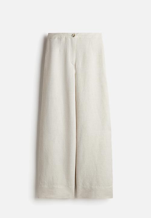 H&M - Linen-blend trousers - beige