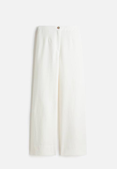 H&M - Linen-blend trousers - white