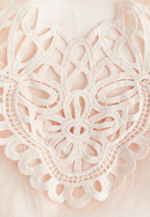H&M - Lace-trimmed strappy top - powder pink