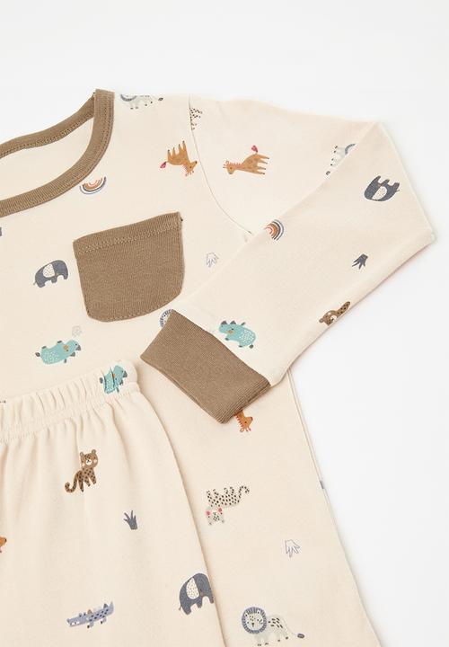 Pop Candy - Wild animal all-over-print pyjama set - neutral/brown