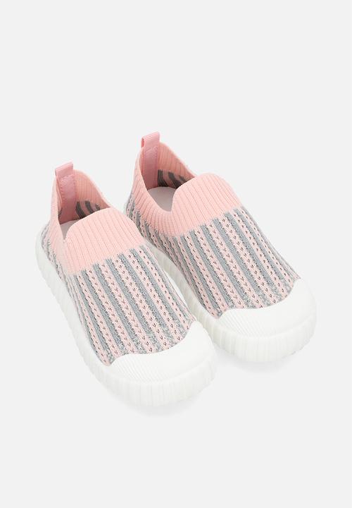 Pop Candy - Knit slip-on sneakers - pink/grey