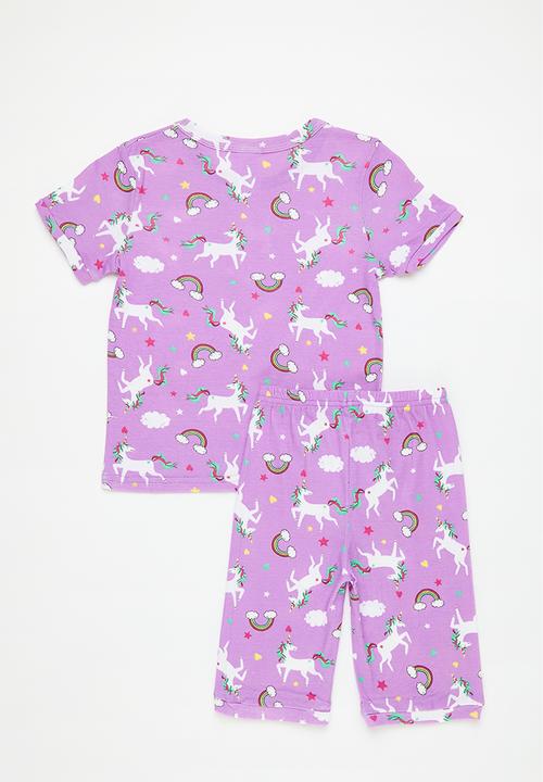 Pop Candy - Tee & shorts pj set - purple/ponies