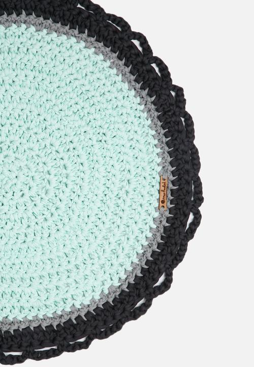 Sew Hooked - blue round mat