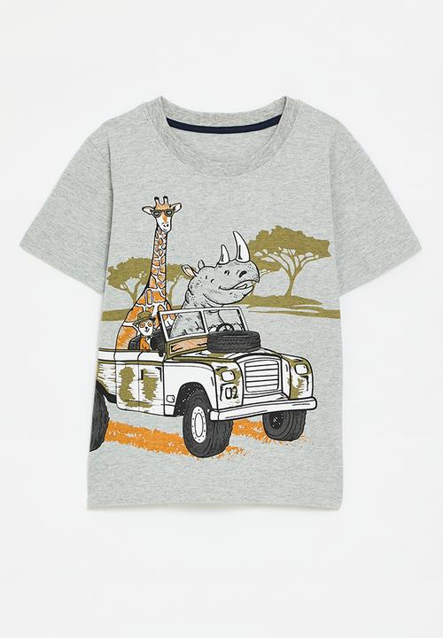 Pop Candy - Safari theme graphic tee - grey