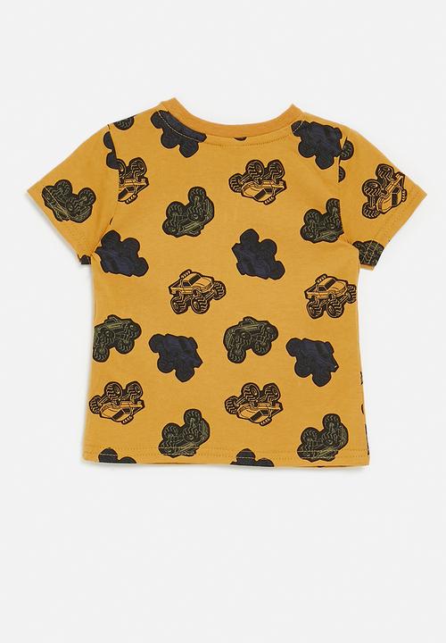 Pop Candy - All-over-print monster truck tee - mustard
