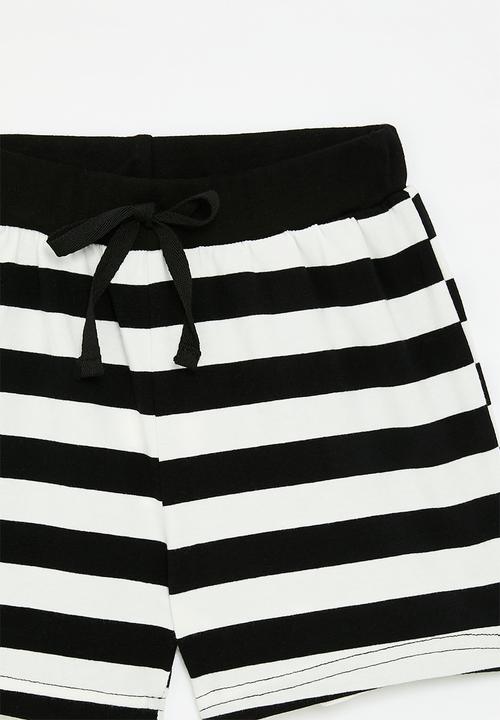 Pop Candy - Stripe short - black/white