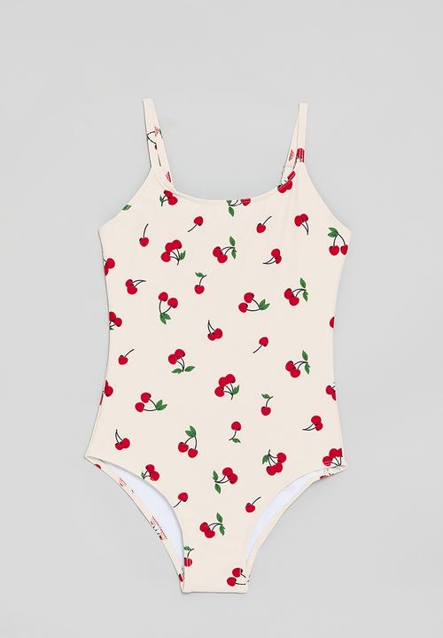 Pop Candy - Cherry aop swimsuit - cream