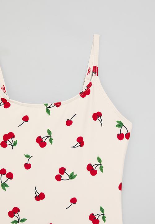 Pop Candy - Cherry aop swimsuit - cream