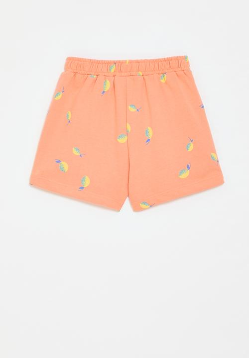 Pop Candy - Lemon all-over-print shorts - orange