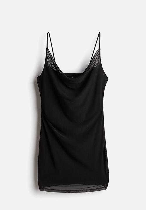 H&M - Draped mesh dress - black