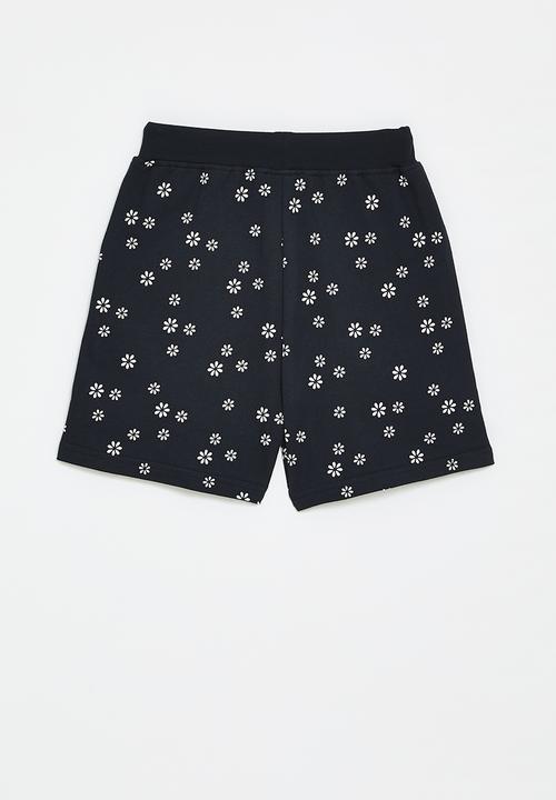 Pop Candy - Floral all-over print shorts - dark navy