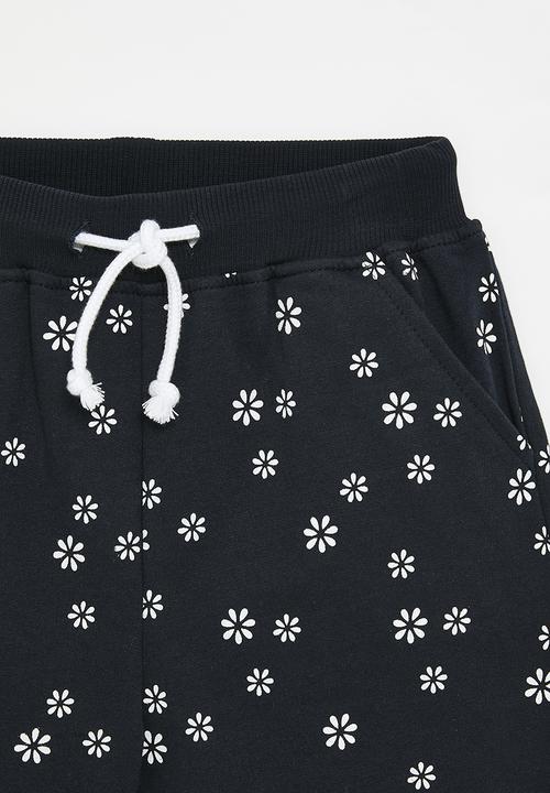 Pop Candy - Floral all-over print shorts - dark navy