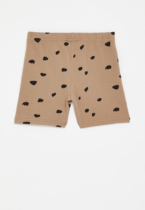 Pop Candy - Abstract spot printed shorts - brown/black