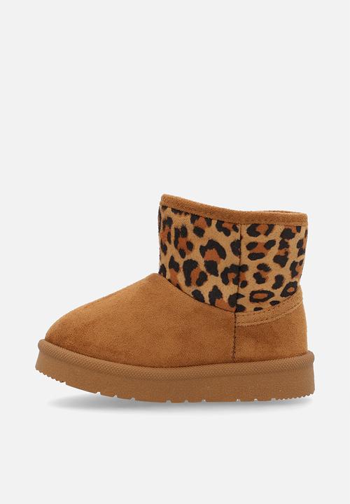 Pop Candy - Slipper boots - tan/leopard print