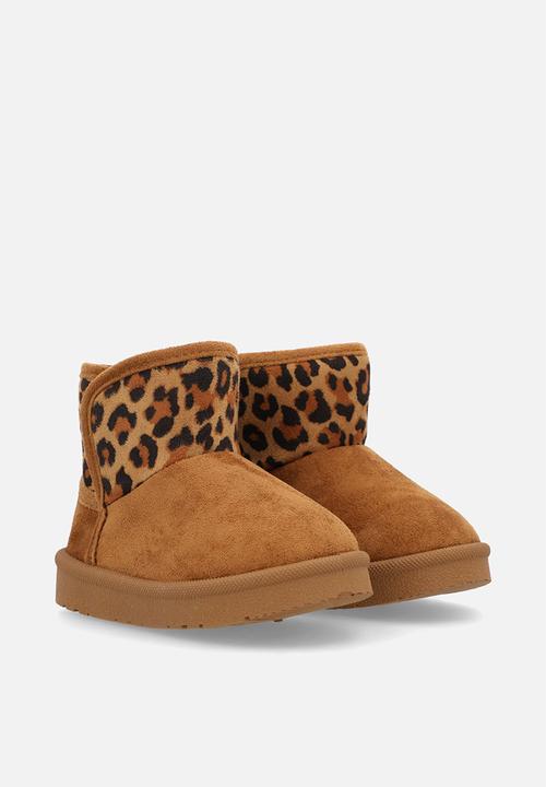 Pop Candy - Slipper boots - tan/leopard print
