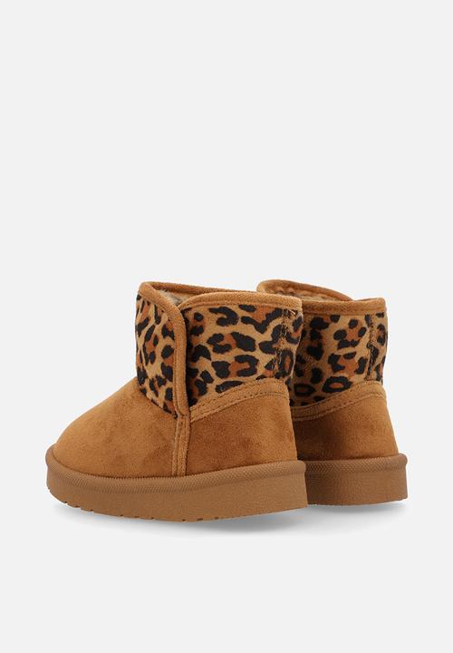 Pop Candy - Slipper boots - tan/leopard print