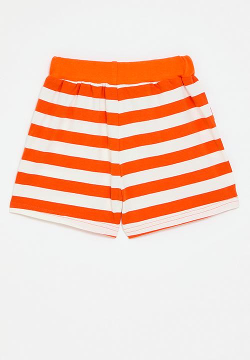 Pop Candy - Stripe short - orange /white