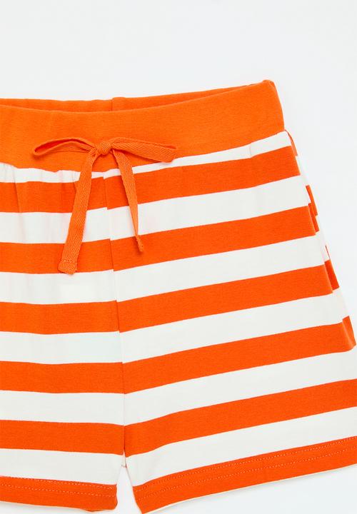 Pop Candy - Stripe short - orange /white